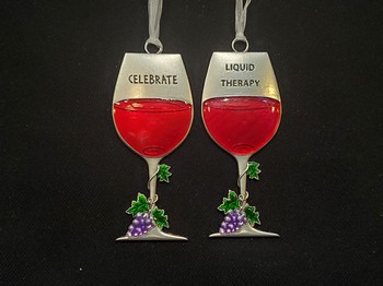Ornament Red Wine Glass (Metal)